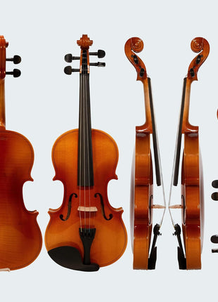 Violin 4/4 Full Size Set, Fiddle Kit for Adults Beginners with Extra strings&Bridge, 2 Rosins, Bow, Tuner, Case