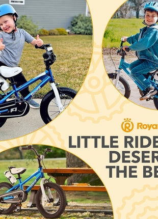 RoyalBaby Freestyle Kids Bike 12 14 16 Inch with Training Wheels, 18 Inch with Kickstand, Bicycle for Ages 3-10 Years Boys Girls