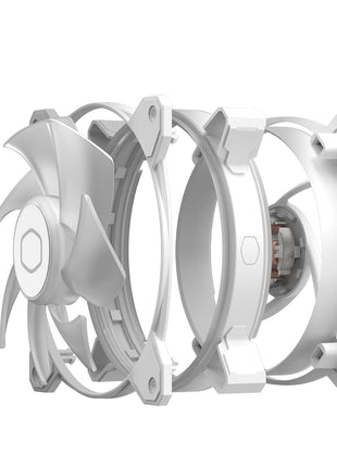 Cooler Master MF120 Halo2 White PC Case|Liquid Cooler|Air Cooler Fan, 120mm Fan, Dual-Loop aRGB Rings, Dynamic PWM 2,050 RPM, Air Balance Blades, aRGB Lighting, Hybrid Frame