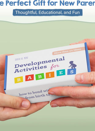 Lulu & You Baby Activity Cards - Playtime Ideas Focused on Baby Development and Stimulation - Newborn Activities from Birth to 1 Year – 0-12 Months Old Baby Must Haves - Baby Activity Book