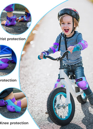 BOSONER Kids/Youth Knee Pad Elbow Pads for Roller Skates Cycling BMX Bike Skateboard Inline Rollerblading, Skating Skatings Scooter Riding Sports