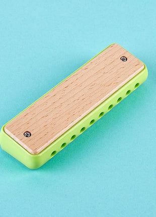 Hape Blues Harmonica | 10 Hole Wooden Musical Instrument Toy for Kids, Pink (E8918)