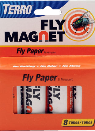 TERRO T518 Fly Magnet Indoor Housefly, 8 Count Pack, Sticky Fly Trap Indoor Hanging