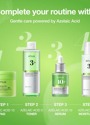 Anua Azelaic Acid 10 Hyaluron Redness Soothing Serum, Facial Serum for Blemish-Prone & Oily-Prone Skin, Lightweight & Hydrating Blemish Care, Hyaluronic Acid, Korean Skincare, 1.01 fl oz.