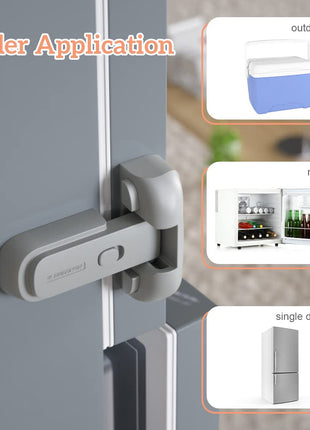 Mom's Choice Gold Awards Winner - EUDEMON 1 Pack Updated Child Proof Refrigerator/Fridge/Freezer Door Lock Apply to Max 1 inch(25mm) Sealing Strip for Toddlers and Kids, no Tools Need or Drill (Grey)