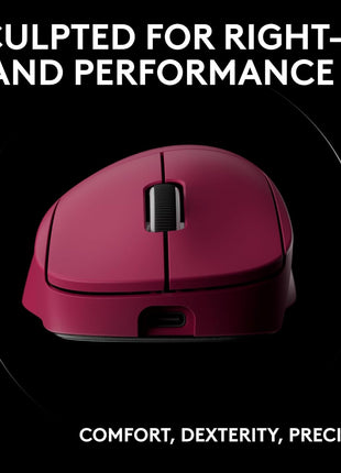 Logitech G PRO X Superlight 2 DEX Wireless Gaming Mouse, 60g pro-Grade Right-Handed Mouse with 5 programmable Buttons, USB-C Charging, 44k DPI Sensor, up to 8 kHz Polling for PC/Mac - Magenta