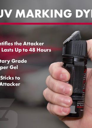 SABRE Crossfire Pepper Gel, Deploys At Any Angle, Maximizes Target Acquisition Against Multiple Threats, Belt Clip For Easy Carry, Fast Flip Top, Max Police Strength OC, Pepper Spray Option 1.5 fl oz