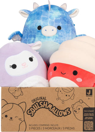 Squishmallows Original Mystery 3-Pack (8-Inch) – Official Jazwares Plush (Medium-Sized)