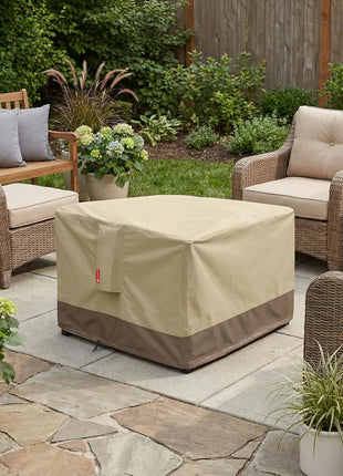 SheeChung Gas Fire Pit Cover Square - 600D Heavy Duty Patio Outdoor Fire Pit Table Cover with PVC Coating,100% Waterproof,Air Vents,Fits for 29/30/31/32 inch Fire Pit/Table Cover (32 inchL x 32 inchW x 24 inchH)