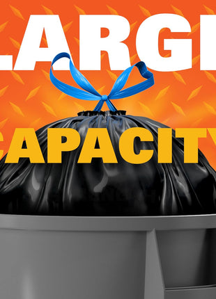 Hefty Strong Large Trash Bags, Black, 30 Gallon, 74 Count