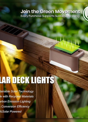 SOLPEX Solar Deck Lights Outdoor 16 Pack, Solar Step Lights Waterproof Led Solar lights for Outdoor Stairs, Step , Fence, Yard, Patio, and Pathway(Warm White)