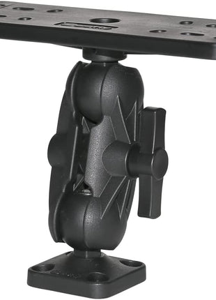 Scotty 0163 Ball-Mount Fish Finder and Universal Mounting Plate , Black , Large | 1.5 in ball for greater clamping force, top plate accepts 7-9 in fish finders, stands 6.5 in tall, black
