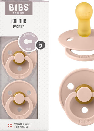 BIBS Pacifiers Colour Collection | Natural Rubber Baby Pacifier | Set of 2 BPA-Free Soothers | Made in Denmark | 0+ Months (Pack of 2) | Dusty Blue/Steel Blue