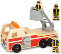 Melissa & Doug Wooden Fire Truck with 3 Firefighter Play Figures