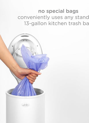 Ubbi Steel Diaper Pail, Odor Locking, No Special Bag Required, Award-Winning, Registry Must-Have, White | Award-Winning Registry Must-Have, Childproof Safety Lid with Lock, Holds Up To 55 Newborn Diapers, Modern Nursery Essential