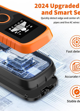 Stud Finder Wall Scanner 5-in-1 - Detector for Wood, Metal, Joists, Pipes, and AC Wires, Upgraded New version Intelligent Chip, High-Definition LCD Display Screen & Audible Alarm