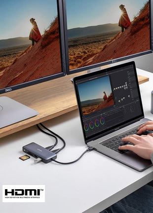 Anker Laptop Docking Station Dual Monitor, 8-in-1 USB C Hub with 4K HDMI | Dual HDMI USB C Dock, 1Gbps Ethernet, 85W Max PD, SD/TF Card Reader, for USB C Laptops, XPS and More (Charger Not Included)