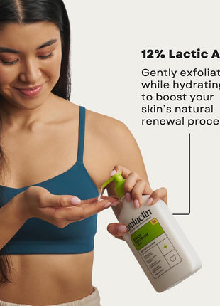 AmLactin Daily Nourish Therapeutic Body Lotion for Dry Skin - No-Scrub Exfoliator and Moisturizer 12% Lactic Acid Lotion, 14.1 oz (Packaging May Vary)