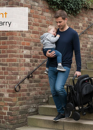 Jovial Lightweight Travel Baby Stroller with One-Hand Easy Fold, Compact Portable Baby Stroller for Everyday Use and Family Travel, with Canopy, Basket, and Included Storage Bag