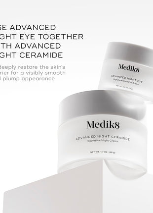 Medik8 Advanced Night Eye Cream Duo, Peptide & Caffeine Overnight Under Eye Moisturizer Set - 2 pc