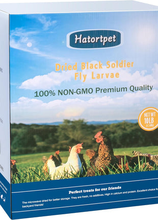 Dried Black Soldier Fly Larvae 10LB-Pure Natural Non-GMO BSF Larvae for Chickens-More Calcium Than Mealworms High-Protein Chickens Treats for Layer Hens Wild Birds Ducks