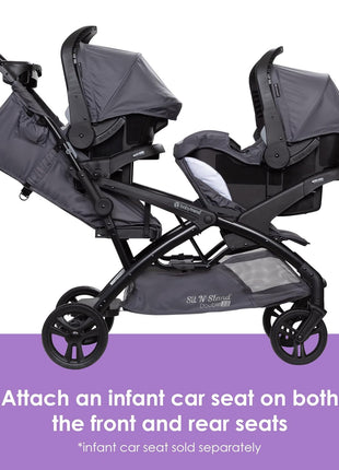 Baby Trend Sit N' StandÂ® Double 2.0 Stroller, Dash Grey