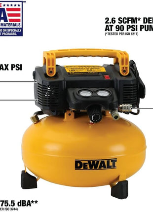 DEWALT Pancake Air Compressor, 6 Gallon, 165 PSI (DWFP55126)