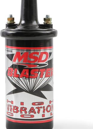 MSD 8222 Ignition Coil Blaster Series, Canister Style, High Vibration, Black, Individual