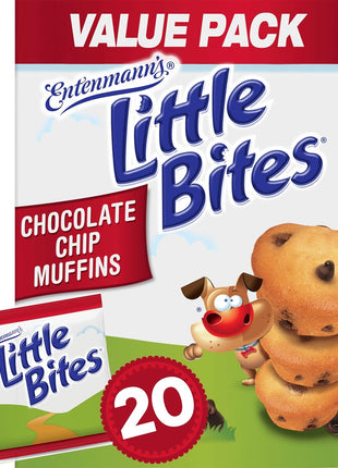 (Value Pack) Little Bites Chocolate Chip Muffins, 20 individual packs, (4 ct each), Mini Muffins, 33 oz Multipack