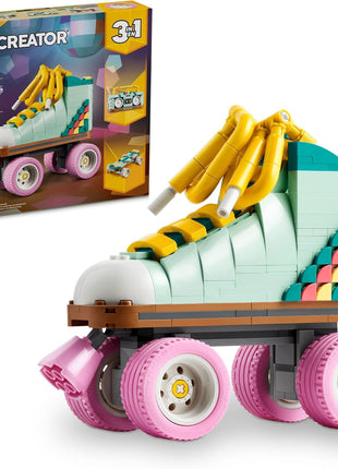 LEGO Creator 3 in 1 Retro Roller Skate Building Kit, Transforms from Roller Skate Toy to Mini Skateboard to Boom Box Radio, Birthday Gift for Skaters, Cool Toy for Boys and Girls Ages 8 and Up, 31148