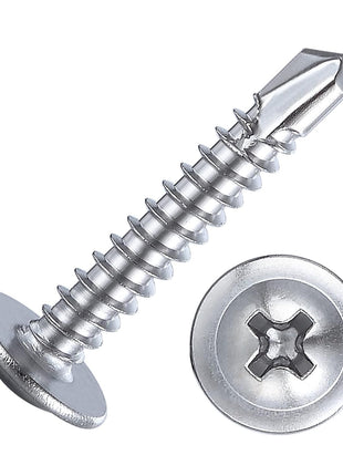 Wensilon(300pcs)#8×3/4"for Sheet Metal Self-Tapping Screws 410 Stainless Steel Truss Head High-Strength Quick Tapping Screws