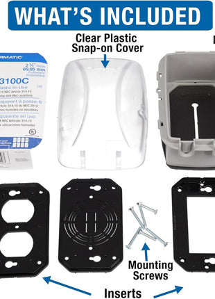 Intermatic WP3100C Weatherproof Outdoor Electrical Outlet Cover,Single-Gang | Extreme-Heavy-Duty Construction for Reliable Outdoor Outlet Protection, Versatile Mounting, Standard Duty Rated