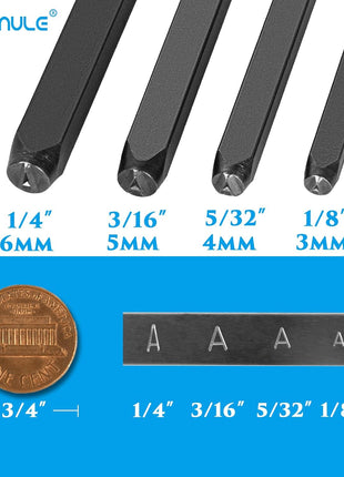 BESTNULE Metal Stamping Kit, Number and Letter Stamp Set (A-Z, 0-9 and &, Love Symbol), Industrial Grade Hardened Carbon Steel, Perfect for Imprinting Metal, Wood, Plastic, Leather (1/8 inch, 3MM)