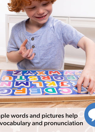 Melissa & Doug® Ms. RachelTM Wooden Phonics Alphabet Sound Puzzle with Light-Activated Sound Effects, 26-Piece Toddler Toys for Boys and Girls Ages 2+ Years - FSC Certified
