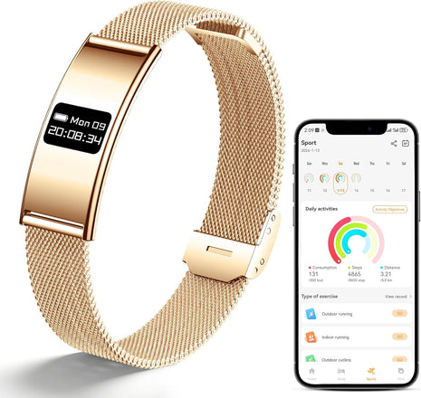 Smart Bracelet for Women Men, Activity & Fitness Trackers, 1ATM Waterproof,Multiple Sport Modes, Fitness Tracking Wearable with Free App, 2 Bands