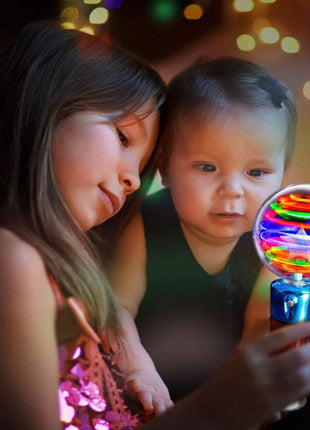 ArtCreativity Spinning Light Up Toy Wand, Autism Sensory Spinner Kids Gift | Visual Stimming Calming Spin Toy, Cause and Effect Sensory Play, Autistic Boys Girls, Ages 3+, 7.5in, 3 AA Included