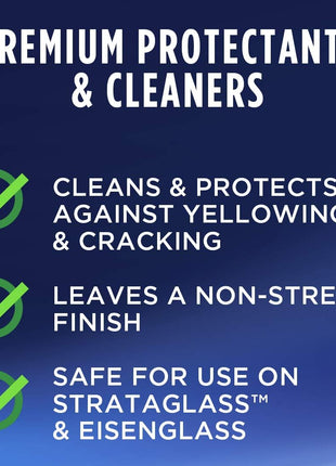 303 Products Marine Clear Protective Cleaner - Cleans and Protects Vinyl and Plastics, Provides Superior UV Protection, Prevents Yellowing and Cracking, 32oz (30215)