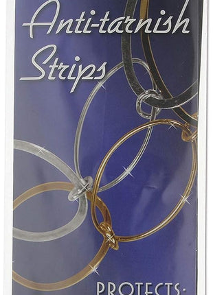 The Beadsmith Anti-Tarnish Shine Rite Strips, 2 x 7 inch, 8 Strips Per Pack, Non-Abrasive Protection for Jewelry Storage