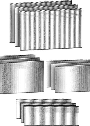 Straight 16 Gauge Finish Nails Galvanized 4 Assorted Sizes 1200 PCS | 300 PCS Per Size: 1-1/2", 1-3/4", 2", 2-1/2" fit 16GA Finishing Nailers for Trim, Cabinet, Furniture Wood Projects Pack