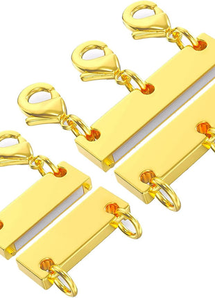 Qulltk Necklace Layering Clasp Magnetic Clasps for Jewelry, Gold and Silver Separator for Stackable Necklaces and Chains
