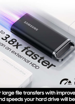 Samsung T5 EVO Portable SSD 2TB, USB 3.2 Gen 1 External Solid State Drive, Seq. Read Speeds Up to 460MB/s for Gaming and Content Creation, MU-PH2T0S/AM, Black