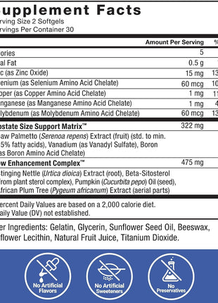 Force Factor Prostate Saw Palmetto and Beta Sitosterol Supplement for Men, Prostate Health/Size Support, Urinary Relief, Bladder Control, Reduce Nighttime Urination, 60 Softgels, (Pack of 2)