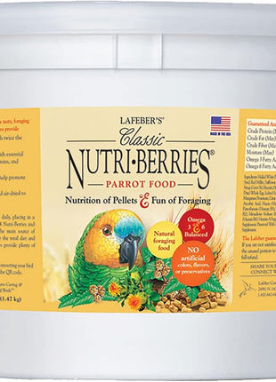LAFEBER'S Classic Nutri-Berries Pet Bird Food, Made with Non-GMO and Human-Grade Ingredients, for Parrots, 3.25 lb