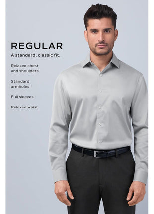 Van Heusen Men's Dress Shirt Regular Fit Poplin Solid, White, 16.5 inch Neck 34 inch-35 inch Sleeve