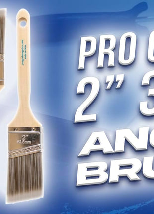 Pro Grade Paint Brushes, 2 Inch Angled Paint Brush, Trim & Walls, 3 Pack | Cutting-in & detail work | Furniture, cabinets & doors | Interior & exterior | Latex & oil-based | Medium stiff bristles