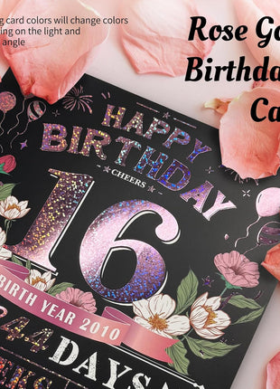 16th Birthday Card for Women Her, Large 3D Pop Up 16th Birthday cards for Mom Wife, Happy 16 Year Old Birthday Decorations for Grandma, Mother, Daughter Funny Birthday Gifts, Back to 2010, Pink
