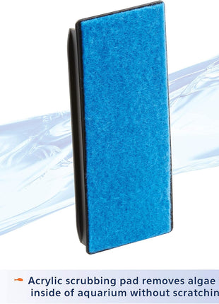 Aqueon Aquarium Algae Scraper, Fish Tank Cleaning Magnets for Glass/Acrylic, Small, Black