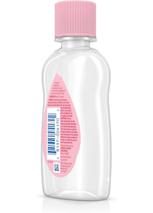 Johnson's Baby Oil, Pure Mineral Oil to Prevent Moisture Loss for Newborn, Kids, & Adults, Gentle, Soothing Baby Massage Oil, Dry Skin Relief, Hypoallergenic, Original Scent, Baby Essentials, 3 fl. oz