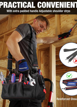 Workpro 12-inch Close Top Wide Mouth Storage Tool Bag, W081020A