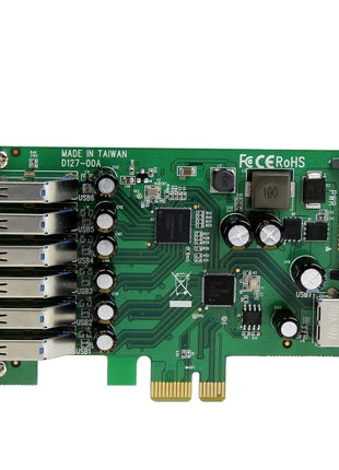 StarTech.com 7 Port PCI Express USB 3.0 Card - 5Gbps - Standard & Low-Profile - SATA Power - UASP Support - 1 Internal & 6 External USB 3.0 Ports , TAA (PEXUSB3S7)